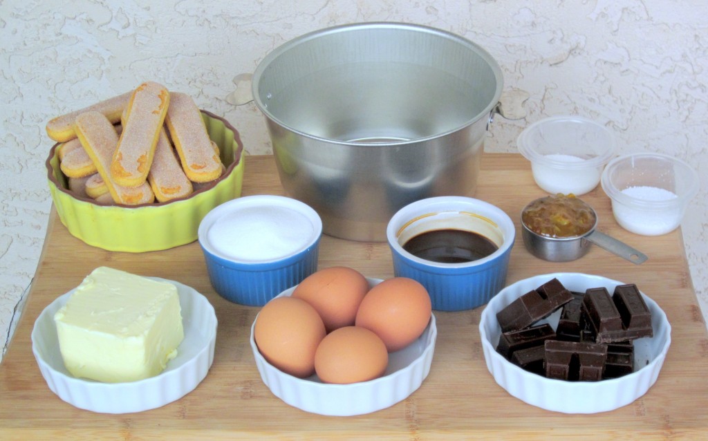 Mis en place for moulded chocolate mousse